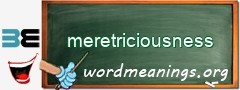 WordMeaning blackboard for meretriciousness